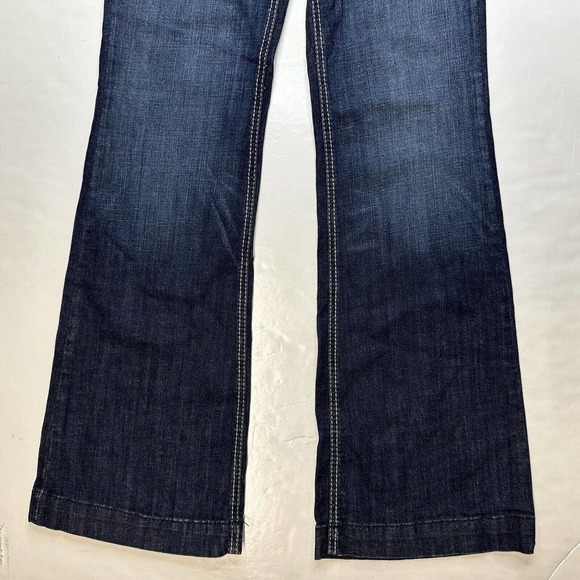 Ariat High Rise Slim Trouser Jeans 29 Denim Dark Blue Bootcut Flared Western - Picture 9 of 12